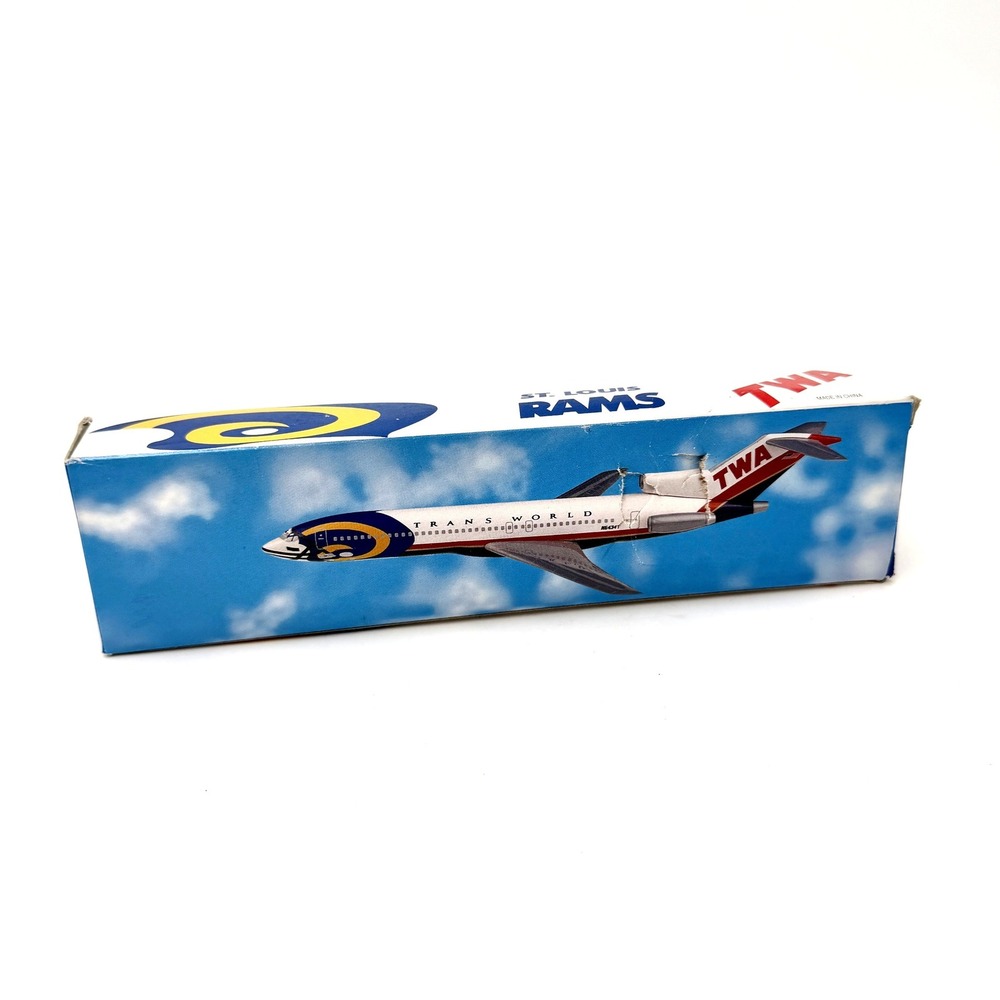 TWA St Louis Rams Boeing 727-200 Model Airplane N64341 Trans World Airlines Box